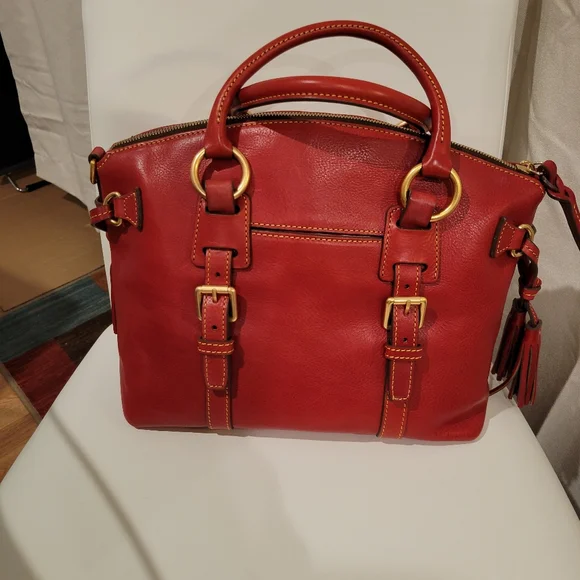 NWT Dooney & Bourke Red Florentine Bristol Satchel - Picture 3 of 11